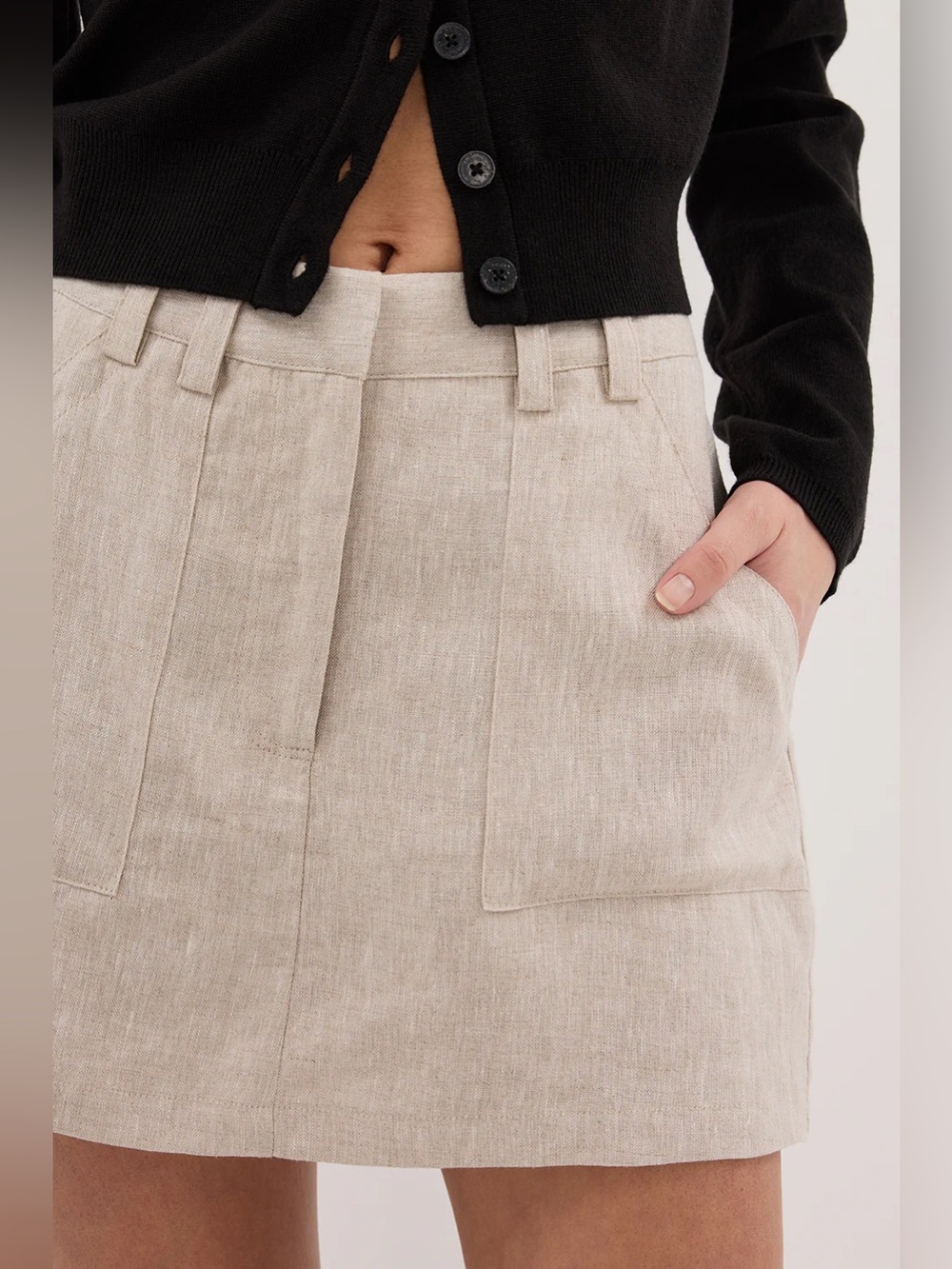 Eva Natural Linen Skort